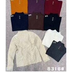 批发档口上新 2026年秋季新款女士半高领针织打底衫长袖<b class='q'>蕾丝</b>套头毛衣