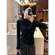 批发档口上新 2026年秋季新款女装半高领<b class='q'>镂空</b>珠链修身针织打底<b class='q'>衫</b>毛衣