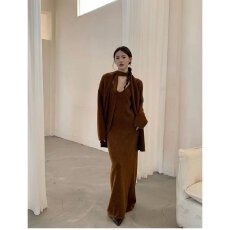 批发档口上新 2026年春秋季新款女装针织开衫<b class='q'>吊带</b>长裙两件套宽松显瘦