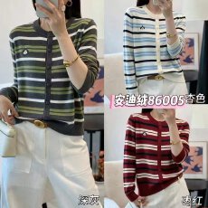 批发档口上新 2026年春秋新款<b class='q'>女装</b>圆领单排扣条纹针织开衫毛衣<b class='q'>外套</b>