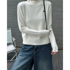 批发档口上新 2026年春秋季新款简约百搭修身针织衫女半高领套头毛衣
