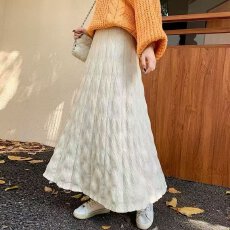 批发档口上新 2026年秋冬新款女装高腰A字大摆针织半身长裙<b class='q'>百搭</b>裙子