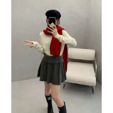 批发档口上新 2026年夏季新款女装<b class='q'>高腰</b>A字针织半身<b class='q'>短裙</b>百褶伞裙显瘦