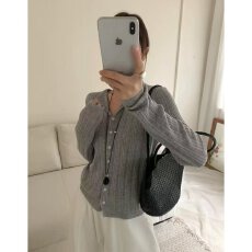 批发档口上新 2026年<b class='q'>夏</b>季新款女装翻领单排扣修身短款开衫上衣百搭