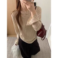批发档口上新 2026年<b class='q'>夏</b>季新款女装宽松圆领长袖套头暗格软糯垂感上衣