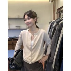 批发档口上新 2026年<b class='q'>夏</b>季女装圆领单排扣长袖开衫薄款百搭外搭上衣