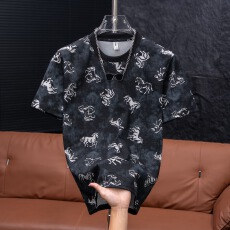 批发夏季显瘦男款提花宽松运动设计感高质量百搭短袖扎染美式圆领T恤
