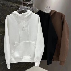 批发秋季新款现货秒发男士长袖韩版<b class='q'>时尚</b>百搭连帽卫衣纯色宽