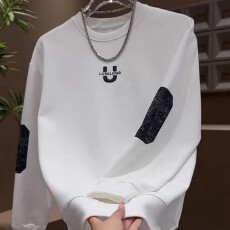 批发宽松刺绣韩版卫衣男装潮流秋季新款加绒休闲百搭黑色长袖上衣帅