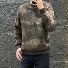 批发美式潮牌简约休闲满天星圆领卫衣男长袖春秋新品宽松卫衣上衣