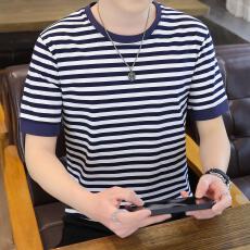 批发2026夏季新款体能训练服经典条纹<b class='q'>短袖</b>上衣男士<b class='q'>运动</b>圆领T恤