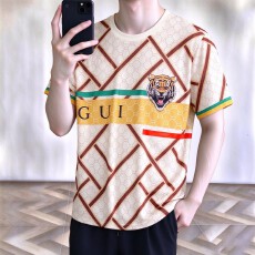 批发2026夏季新款男士时尚条纹<b class='q'>短袖</b>上衣帅气百搭上身帅气有型T恤