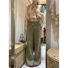 批发美式复古高腰微喇<b class='q'>牛仔裤</b>女夏季薄款显瘦不贴腿