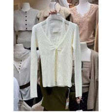 批发档口上新 2026年春秋新款<b class='q'>女</b>装V领修身坑条针织<b class='q'>开衫</b>长袖套头<b class='q'>毛衣</b>