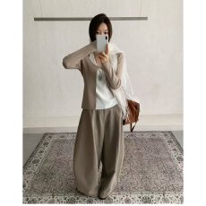 批发档口上新 2026年秋季新款<b class='q'>女</b>装V领长袖针织<b class='q'>开衫</b>修身薄款<b class='q'>毛衣</b>外套