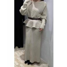 批发档口上新 秋冬新款女装针织套装三件套配腰带长袖上衣半身长裙