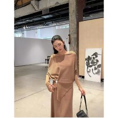 批发档口上新 2026年秋季新款女装慵懒宽松落肩斜领针织套头<b class='q'>毛衣</b>长袖