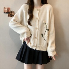 批发时尚学院风开衫<b class='q'>外套</b>毛衣秋冬森系女大童初中高中学生少女针织上衣