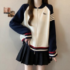 批发<b class='q'>毛衣</b><b class='q'>开衫</b>女秋冬202新款美式休闲初中高中生少女大童学院针织上衣