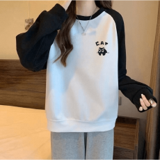 批发2026新款卫衣初中高中学少女大童学院风美式休闲印花长袖上衣