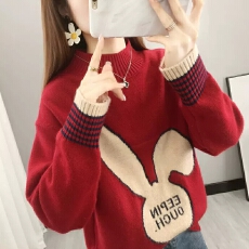批发女大童毛衣秋冬半高领13岁女孩初中生少女孩学院风洋气针织打底衫