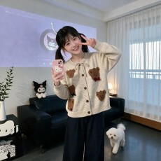 批发洋气<b class='q'>开衫</b><b class='q'>毛衣</b>女秋冬2026新款加厚初中高中学生少女大童针织上衣