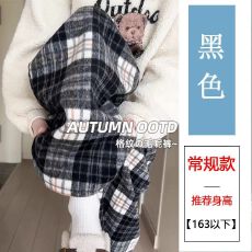 批发韩系复古格子直筒春秋款休闲裤女<b class='q'>新款</b>宽松阔腿裤子