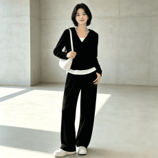 批发两件套新款两件套女装阔腿裤运动套装