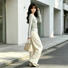 批发秋辣妹斜肩编绳T恤女字母印花侧边收褶弹力修身露锁骨长袖打底衫