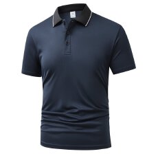 批发【跨境】<b class='q'>夏</b>季新款男士修身翻领短袖Polo衫速干透气百搭
