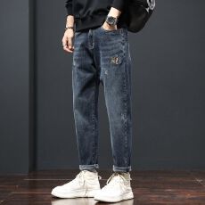 批发2026秋冬修身直筒小脚<b class='q'>牛仔裤</b><b class='q'>男士</b>舒适百搭潮流显高显瘦休闲<b class='q'>牛仔裤</b>