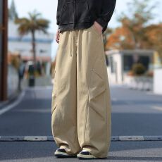 批发秋冬新品全松紧弯刀休闲裤男宽松舒适直筒裤男休闲百搭<b class='q'>时尚</b>潮流裤