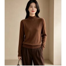 批发档口上新 2026年秋冬新款<b class='q'>女装</b>半高领铆钉针织衫套头毛衣内搭上衣