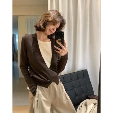 批发档口上新 2026年秋季新款女装宽松落肩V领针织<b class='q'>开衫</b><b class='q'>短款</b>毛衣外套