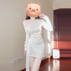 批发法式纯欲风斜肩系带<b class='q'>连衣裙</b>子女2026冬季新款收腰内搭修身包臀短裙
