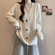 批发复古慵懒软糯<b class='q'>针织衫</b>女2026年秋季新款针织开衫宽松外搭外套上衣