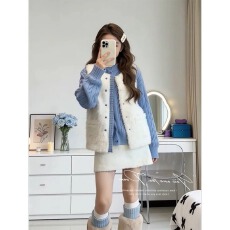 批发2026新款冬季巨好看马甲韩版宽松女保暖温柔<b class='q'>甜美</b>风毛茸茸开衫