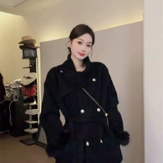 批发高级感春秋冬外套女宽松加厚针织开衫气质洋气外套