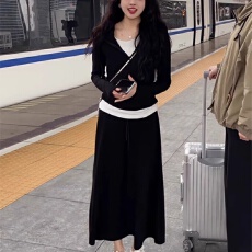 批发卫衣<b class='q'>连衣裙</b>子女秋季2025新款巨好看韩系流行秋冬穿搭一整套装长裙