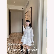 批发cheese'花房少女'裙子女蕾丝花边小众a字裙春长袖白色<b class='q'>衬衫</b><b class='q'>连衣裙</b>
