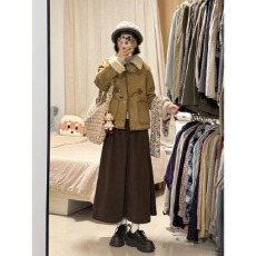 批发<b class='q'>皮毛</b><b class='q'>一体</b>羊羔毛外套女2026新款冬季牛角扣麂皮绒短款棉服百搭上衣