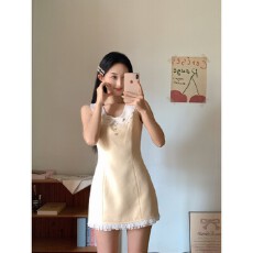 批发2026新品女短裙法式气质小香风<b class='q'>娃娃领</b>无袖女夏季洋气减龄收腰女装