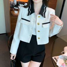 批发法式名媛小香风外套女春秋高级感2025新款小个子短款赫本<b class='q'>西装</b>上衣