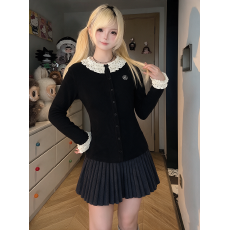批发学院风撞色假两件连衣裙子女秋冬季韩系巨好看设计感穿搭一整套装