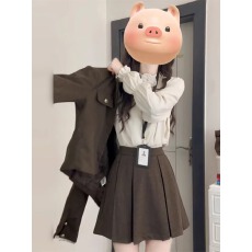 批发2026早春新款小香风连衣裙子女春秋季韩系小个子穿搭一整<b class='q'>套装</b>短裙