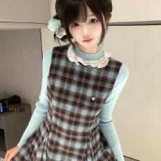 批发韩系学院风早秋穿搭套装2026新款小个子A字连衣裙chic甜辣两件套