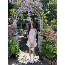 批发法式高级感波点<b class='q'>连衣裙</b>女夏季新款无袖挂脖短裙气质辣妹穿搭裙子潮