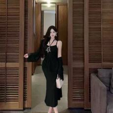 批发纯欲风蕾丝吊带<b class='q'>连衣裙</b>秋季新款收腰气质裙子春季防晒开衫两件套装