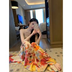 批发波西米亚风花色吊带无袖大摆长裙<b class='q'>连衣裙</b> 显瘦气质