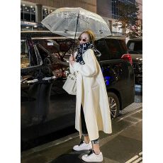 批发白色毛呢外套女2026秋冬季<b class='q'>新款</b>高级感轻奢时尚气质中长款呢子大衣